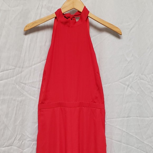 RED Halter Jumpsuit - Picture 1 of 3